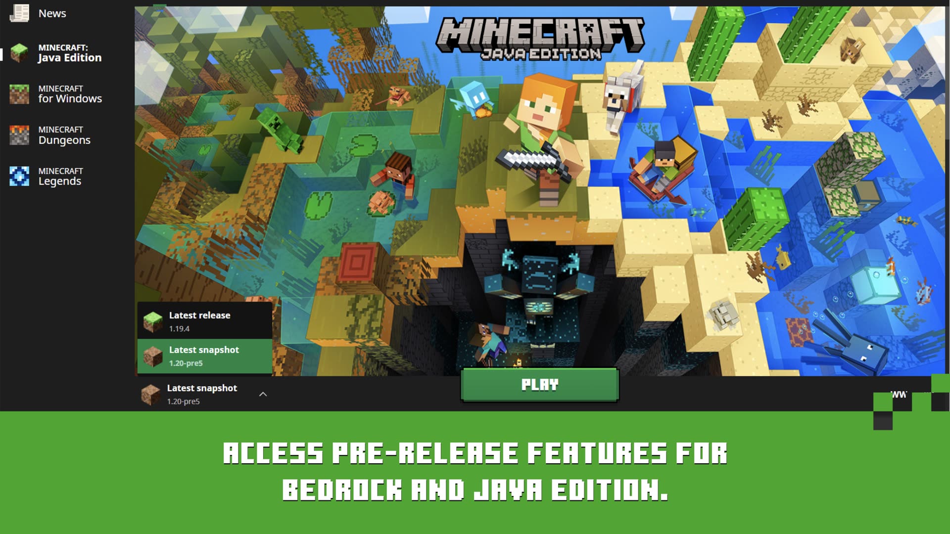 Minecraft Launcher ready to play